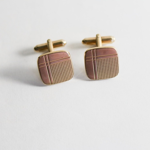 Men’s vintage gold tone cuff links - Picture 1 of 2